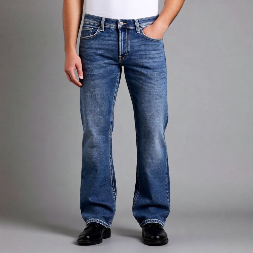 Axel Mens Slim Boot Stretch Jeans W36 x L30 Denim Blue - Picture 2 of 8